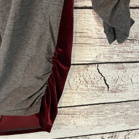 Sundance Burgundy Velvet Ruched Dulcet Tones Tee - Picture 10 of 11